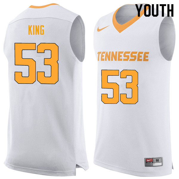 Youth #53 Bernard King Tennessee Volunteers College Basketball Jerseys Sale-White